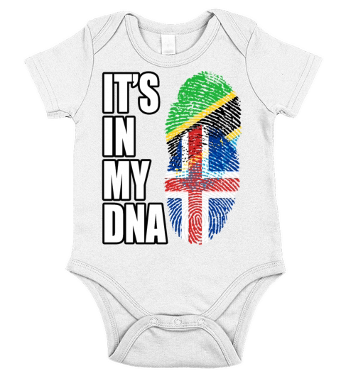 Tanzanian And Icelandic Vintage Heritage DNA Flag Short Sleeve Baby One-Piece