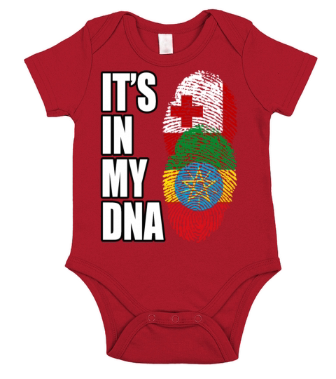 Tongan And Ethiopian Mix Heritage DNA Flag Short Sleeve Baby One-Piece