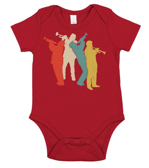 Trumpet Player Retro Vintage Short Sleeve Baby One-Piece