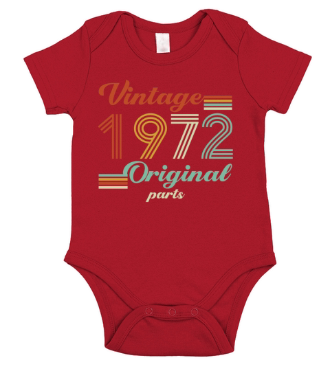 Vintage 1972 50th Birthday Original Parts Dad Mom Short Sleeve Baby One-Piece