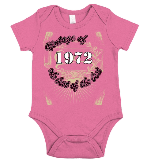 Vintage 1972 Birthday Saying Retro 50 Years Short Sleeve Baby One-Piece