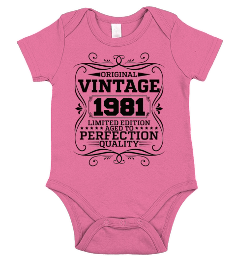 Vintage 1981 Original Limited Edition Short Sleeve Baby One-Piece