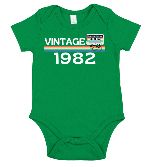 Vintage 1982 Rainbow Cassette Short Sleeve Baby One-Piece