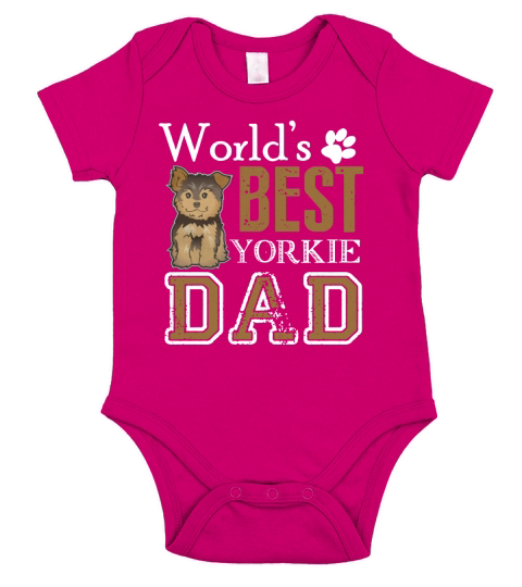 Worlds Best Yorkie Dad Short Sleeve Baby One-Piece