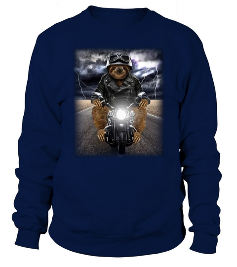 Biker Sloth Cruising on Motorcycle in Highway shirt Sweatshirt Unisex