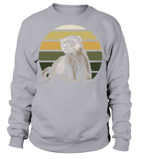 Retro Sunset Ferret Animal Zookeeper Sweatshirt Unisex