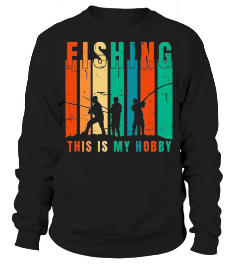 Silhouette fishing Sea Funny Retro Vintage Sweatshirt Unisex