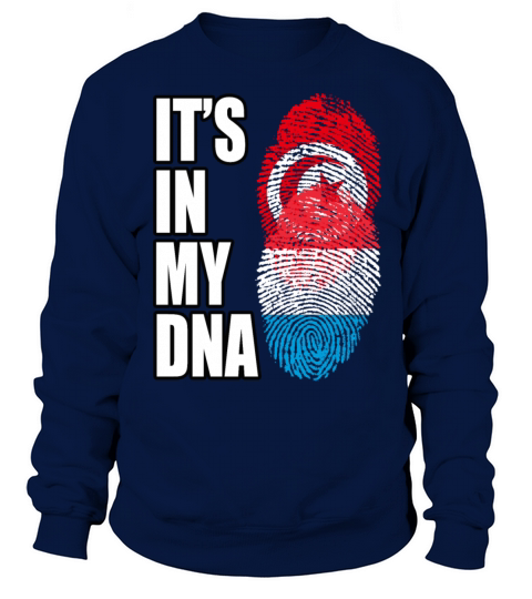 Tunisian And Luxembourgish Mix Heritage DNA Flag Sweatshirt Unisex