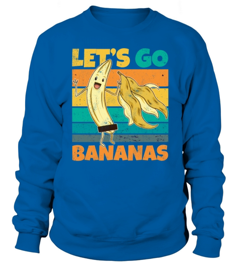 Vintage Lets Bananas Funny Stripped Banana Sweatshirt Unisex