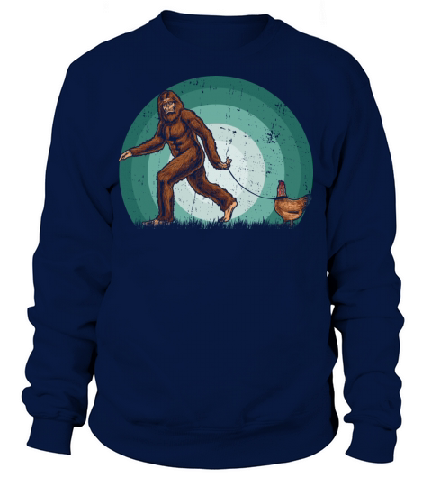 Vintage Silhouette Bigfoot Sasquatch Chicken Lover Sweatshirt Unisex