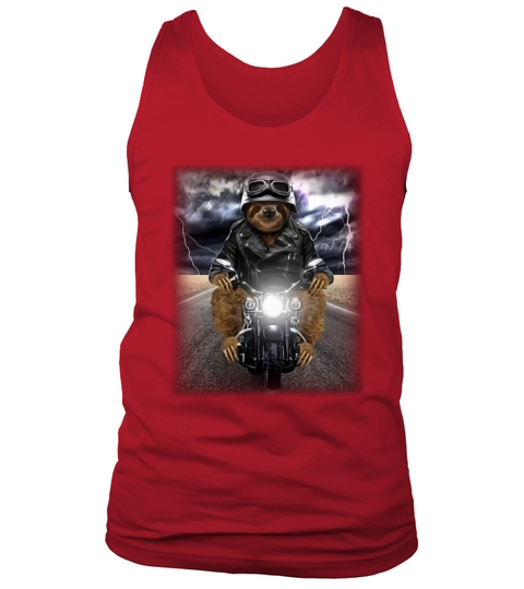 Biker Sloth Cruising on Motorcycle in Highway shirt Tank Top Unisex