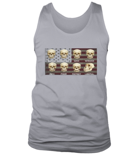 Black White Patriot Liberal Skulls Shirt Tank Top Unisex