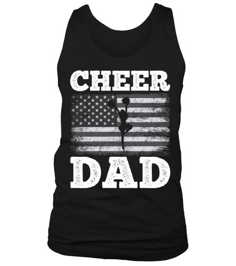 Cheer Dad American Flag Vintage Funny Cheerleader Tank Top Unisex