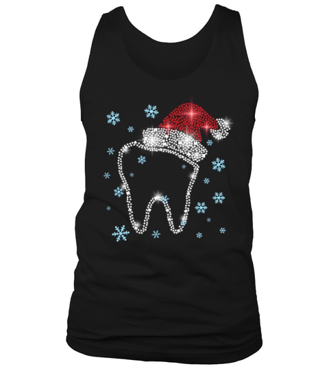 Christmas Tooth Santa Hat Funny Dentist Dental Tank Top Unisex