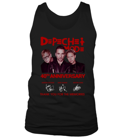 Depeche Mode 40th anniversary 1980 2020 signatures thank you for the memories shirt Tank Top Unisex