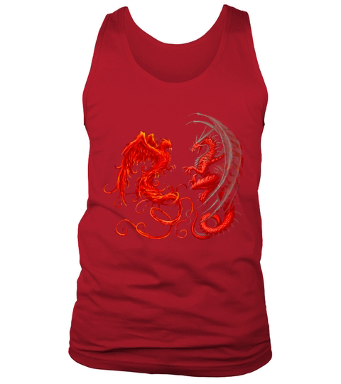 Fire Phoenix and Dragon fighting Tank Top Unisex