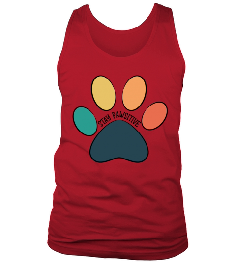 Paw Print - Stay Pawsitive Vintage Black Text Tank Top Unisex