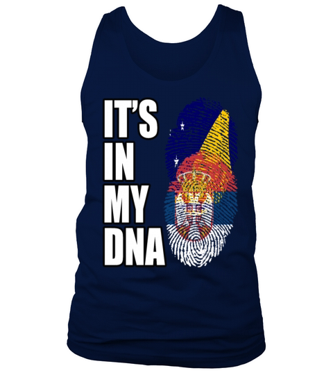Tokelauan And Serbian Mix Heritage DNA Flag Tank Top Unisex