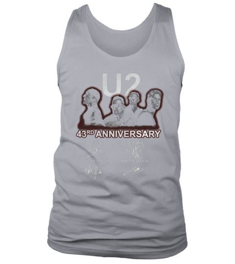 U2 43rd anniversary signatures Bono The Edge Adam Clayton shirt Tank Top Unisex