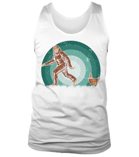 Vintage Silhouette Bigfoot Sasquatch Chicken Lover Tank Top Unisex