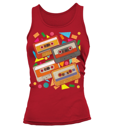Retro 80s gift idea music cassette tape Tank top Woman