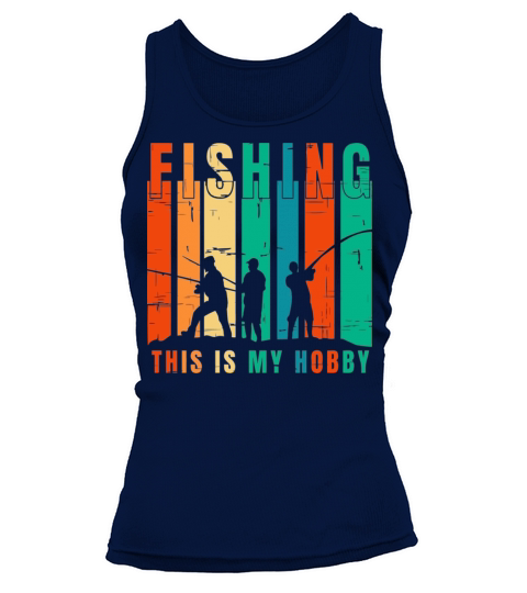 Silhouette fishing Sea Funny Retro Vintage Tank top Woman