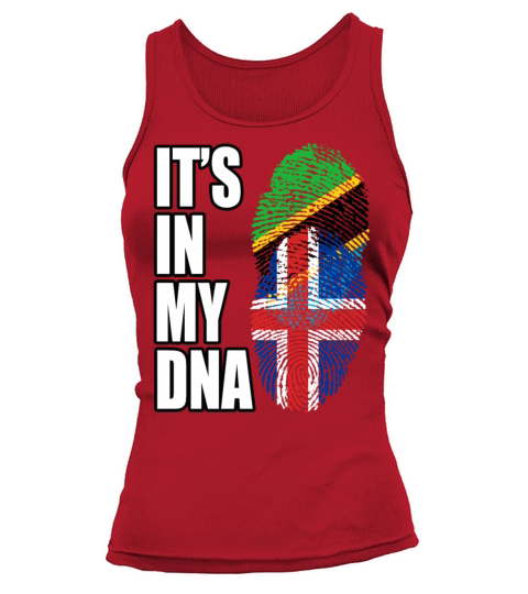 Tanzanian And Icelandic Vintage Heritage DNA Flag Tank top Woman