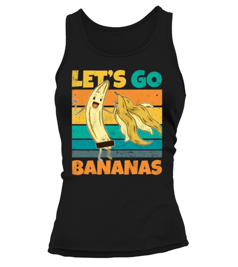 Vintage Lets Bananas Funny Stripped Banana Tank top Woman