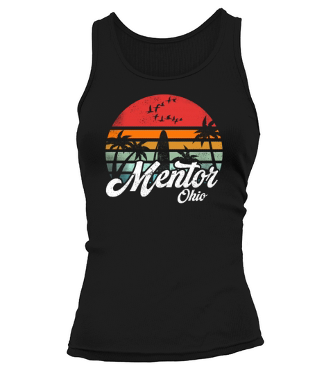 Vintage Mentor Ohio Surfing Retro Surf Humor Wave Tank top Woman