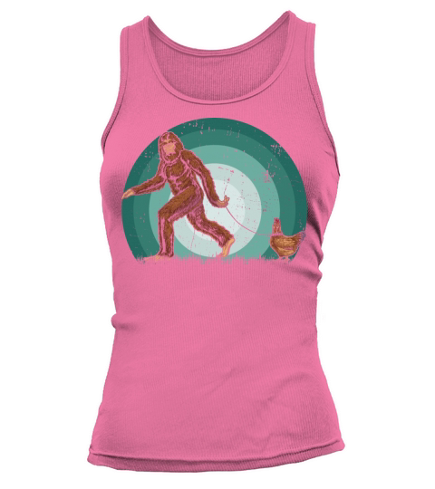 Vintage Silhouette Bigfoot Sasquatch Chicken Lover Tank top Woman