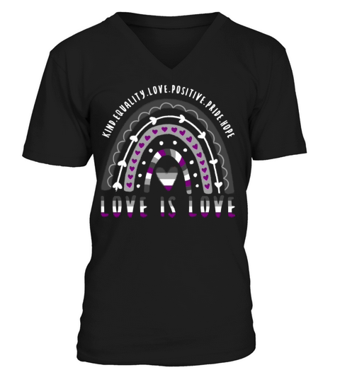 Asexual Quote Love Is Love Ace Rainbow V-Neck T-shirt