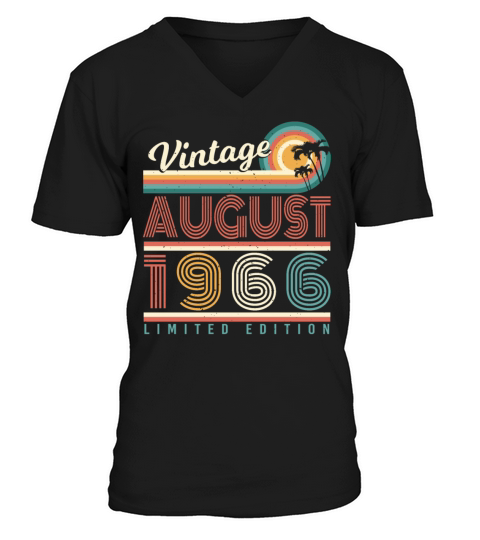 August 1966 Vintage V-Neck T-shirt
