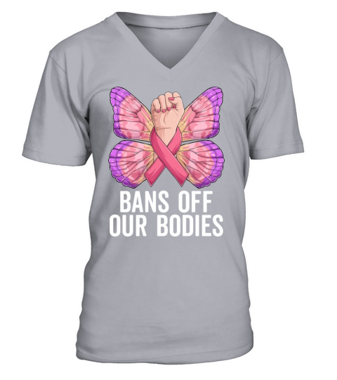 Bans Off Our Bodies Reproductive Women Rights V-Neck T-shirt