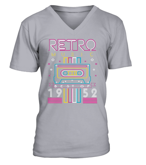 Best Of 1952 Retro Cassette Vintage Birthday V-Neck T-shirt