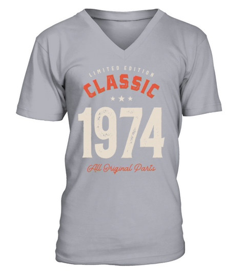 Classic 1974 - 48th Birthday Vintage V-Neck T-shirt
