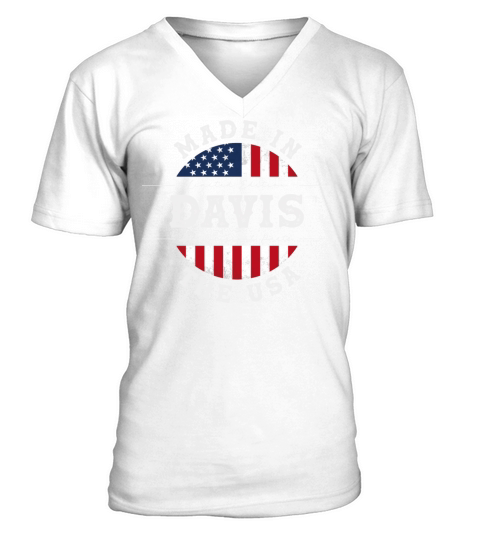 Davis Name Patriotic American Made in The USA V-Neck T-shirt