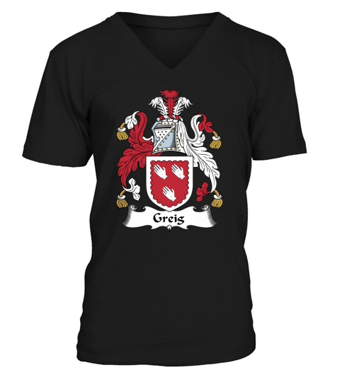 Greig Family Crest Scottish Family Crests V-Neck T-shirt