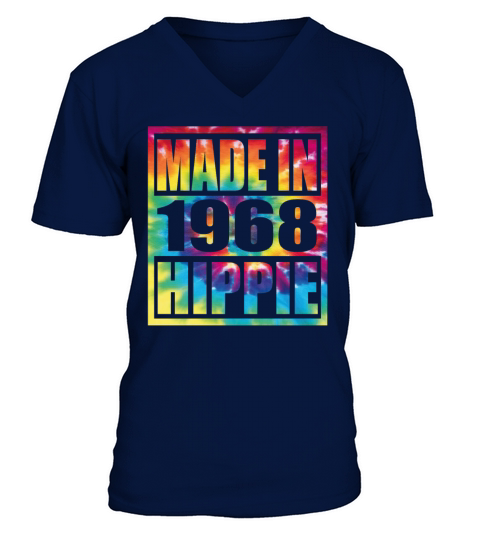 Hippie Birthday 1968 V-Neck T-shirt