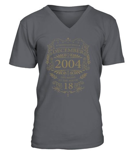 Legendary since December 2004 18th birthday gifts V-Neck T-shirt