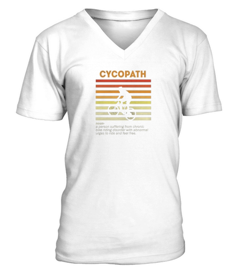 Mens Cycopath Funny Bicycle Cyclist Humor T-shirt V-Neck T-shirt