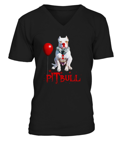 Pennywise Pitbull IT Clown For Halloween shirt V-Neck T-shirt