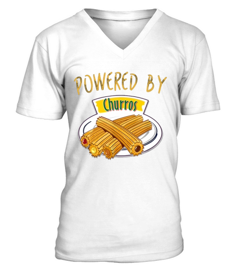 Powered By Churros Shirt for kids, youth or adults! V-Neck T-shirt