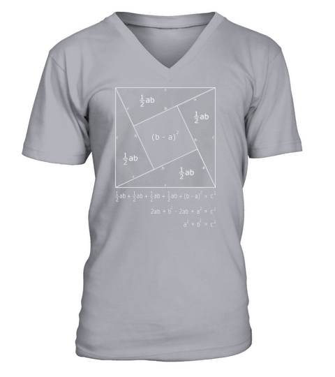 Pythagorean Theorem Algebraic Proof Math TShirt V-Neck T-shirt