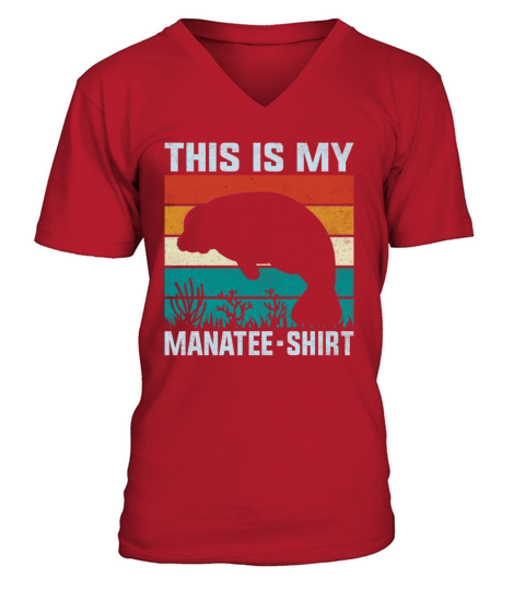 Retro Vintage Style This Is My Manatee Outfit V-Neck T-shirt