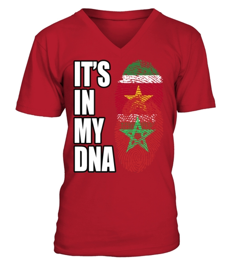 Surinamese And Moroccan Vintage Heritage DNA Flag V-Neck T-shirt