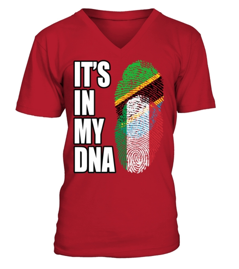 Tanzanian And Italian Vintage Heritage DNA Flag V-Neck T-shirt