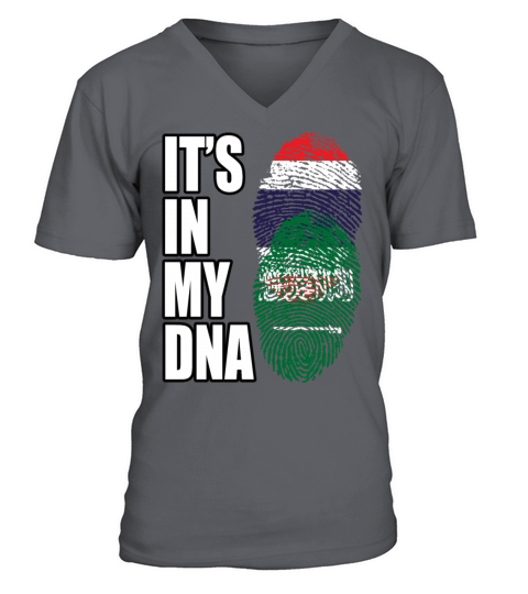 Thai And Saudi Arabian Vintage Heritage DNA Flag V-Neck T-shirt