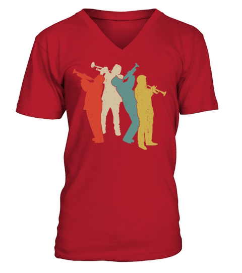 Trumpet Player Retro Vintage V-Neck T-shirt