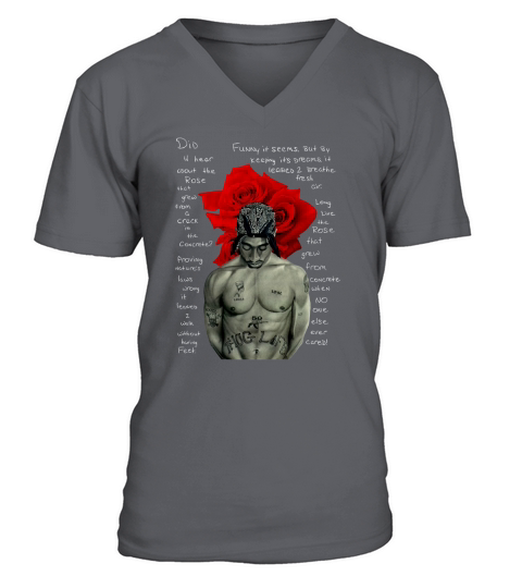 Tupac Shakur signature The Rose That Grew from Concrete Lyrics shirt V-Neck T-shirt