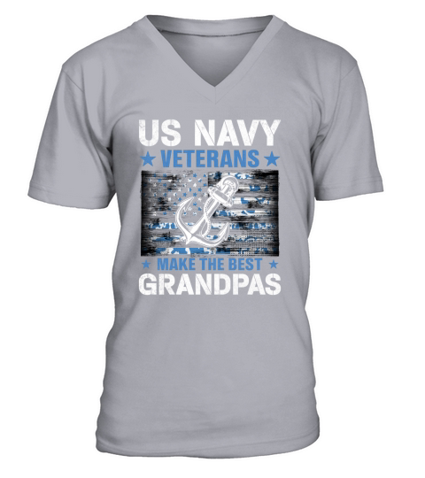 US Navy Veterans Make the Best Grandpas Fathers Day Gift V-Neck T-shirt